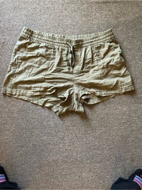 Olive Green GAP Linen Shorts